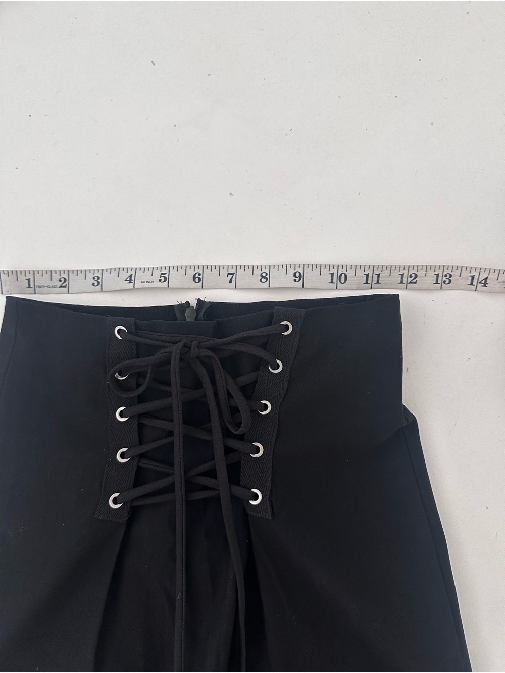 Vintage 90s Klaxons Black Corset Lace-Up High Waist Pencil Skirt Size Small Goth - Picture 9 of 11
